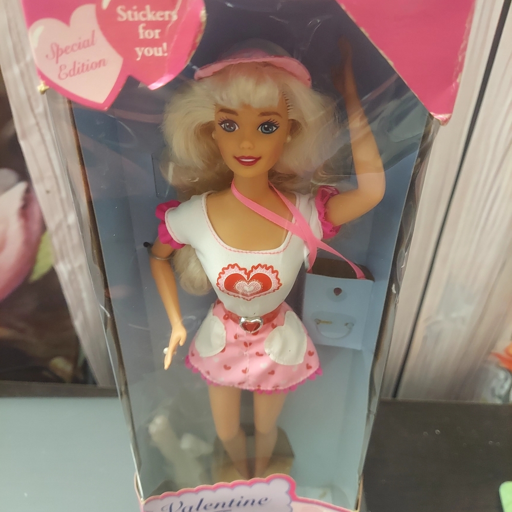 Barbie Pink White Heart-Print Valentine Doll